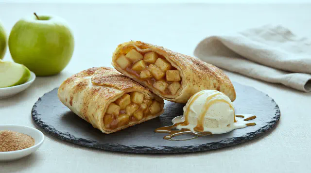 Æbletærte-chimichanga i airfryer