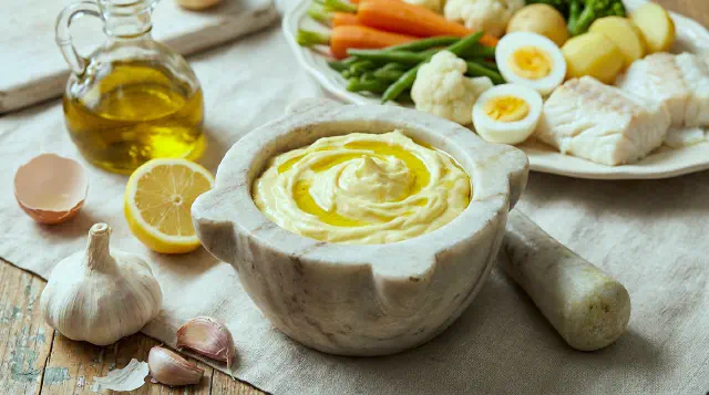 Aioli (Traditionel Provencalsk Hvidløgsemulsion)