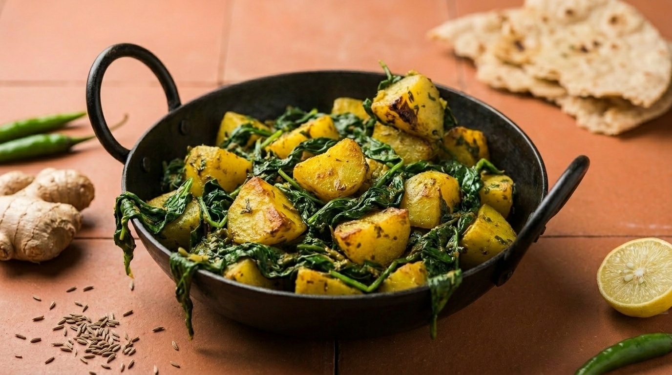Aloo Sag - Spinatkartofler