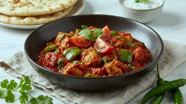 Balti kylling med grøn peberfrugt