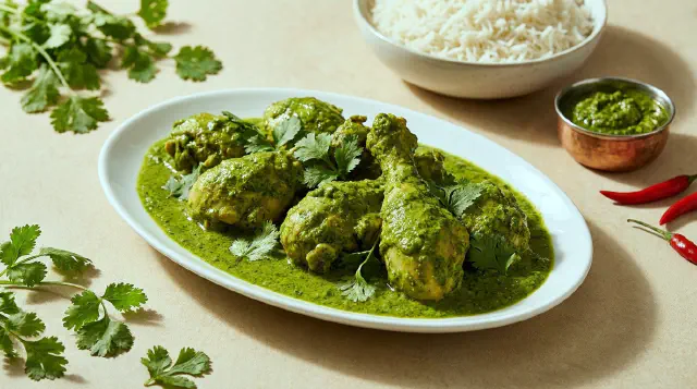 Bangalore kylling i grøn sauce