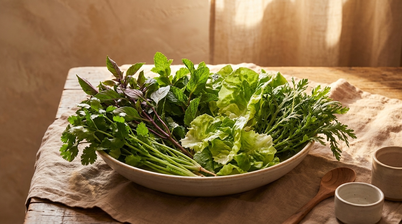 Blandet urtesalat (Rau gia vị tổng hợp)