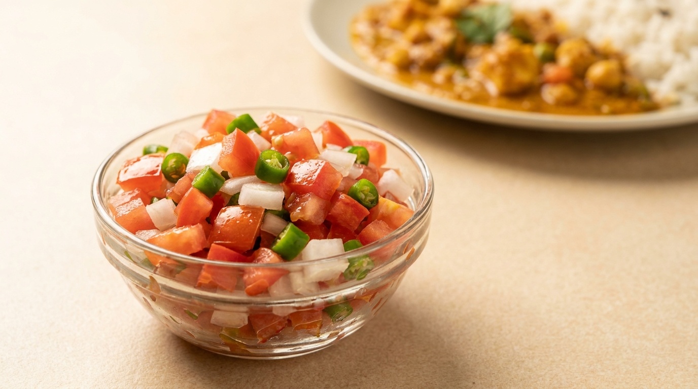 Cachumber med løg og tomater