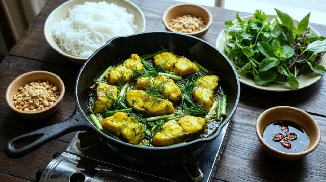 Chả Cá Lã Vọng - Hanoi Gurkemejefisk med Dild