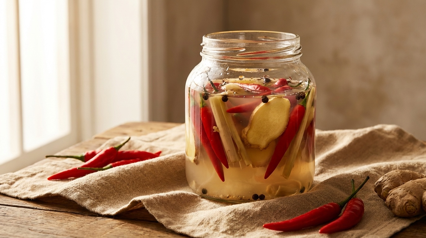 Chili konserveret med ingefær