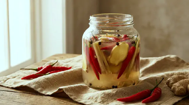 Chili konserveret med ingefær