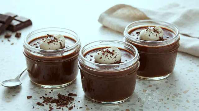 Chokolade pots de crème sous vide