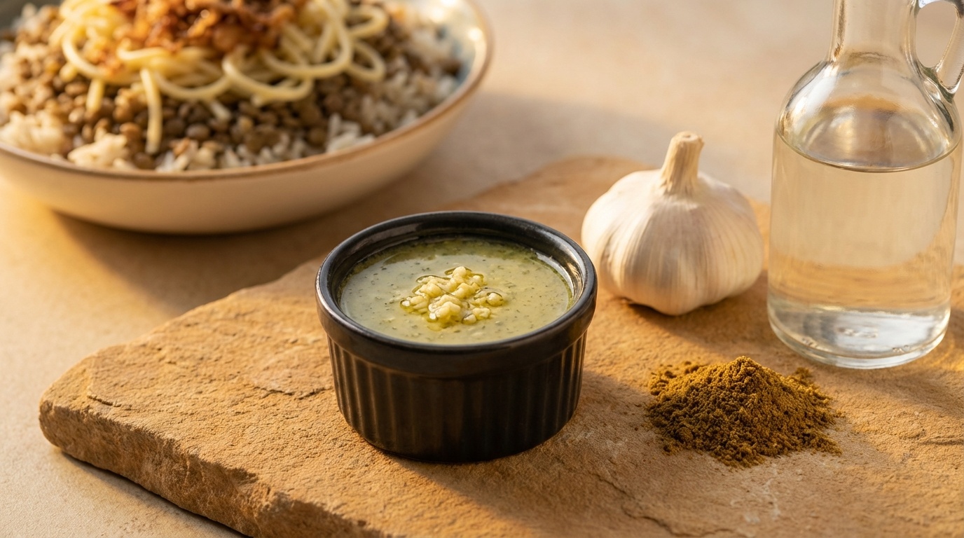 Daqqa (egyptisk hvidløgs-eddikesauce)