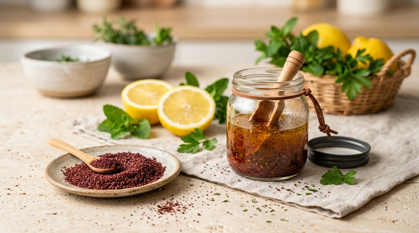 Fattoush-dressing (libanesisk sumak-vinaigrette)