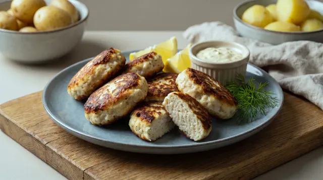 Fiskefrikadeller i airfryer
