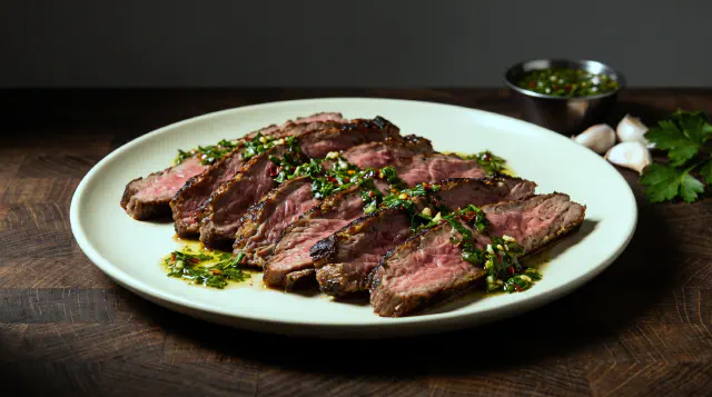 Flanksteak med chimichurri i airfryer
