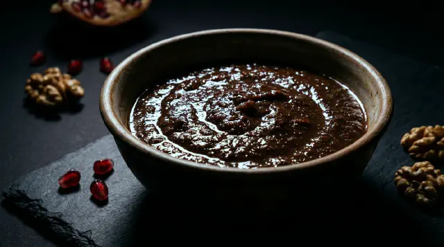 Granatæble-valnøddesauce