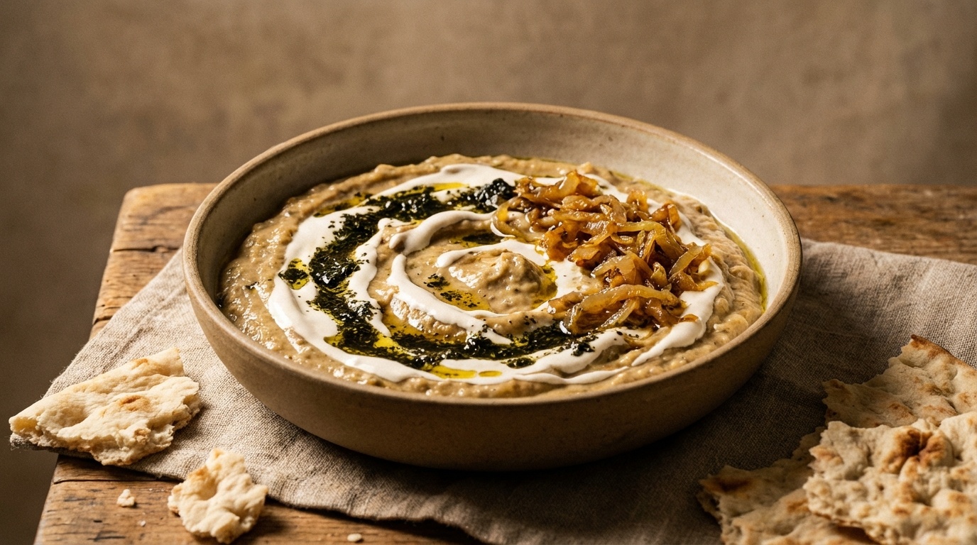 Kashk-e Bademjan (persisk aubergine- og kashk-dip)