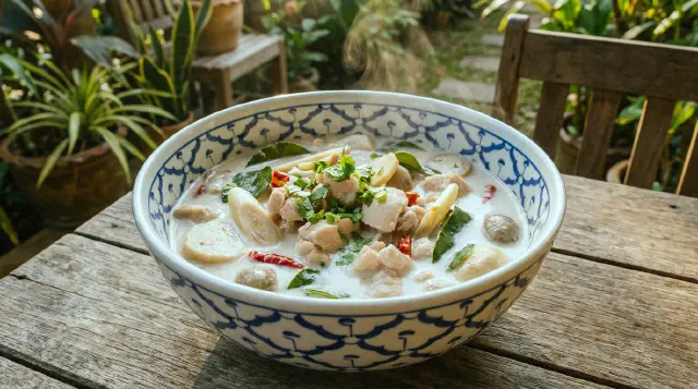 Kokos-galangal-kyllingesuppe (Tom Ka Gai)