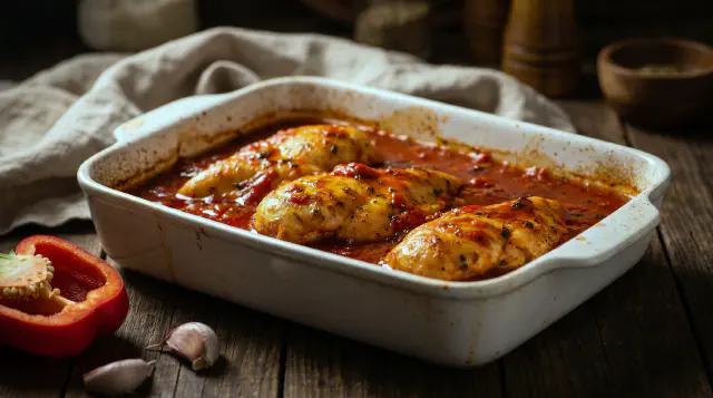 Kyllingebryst i tomatsauce