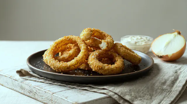 Løgringe i airfryer