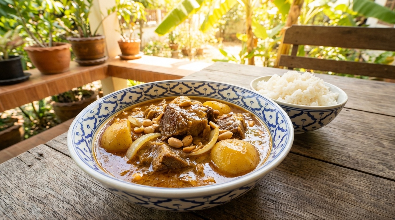 Massaman curry med lammebov (Gaeng Massaman Gae)