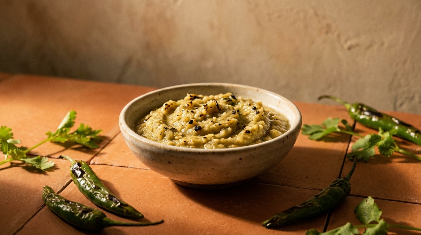 Nam Prik Num (Nordthailandsk Grøn Chilidip)