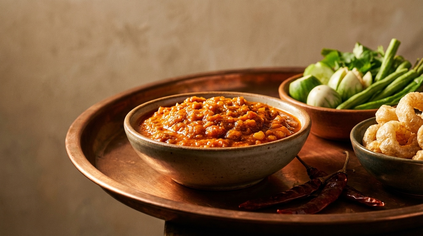 Nam Prik Ong (Nordthailandsk Tomat- og Svinechilidip)