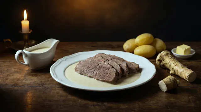 Oksebryst med peberrodssovs