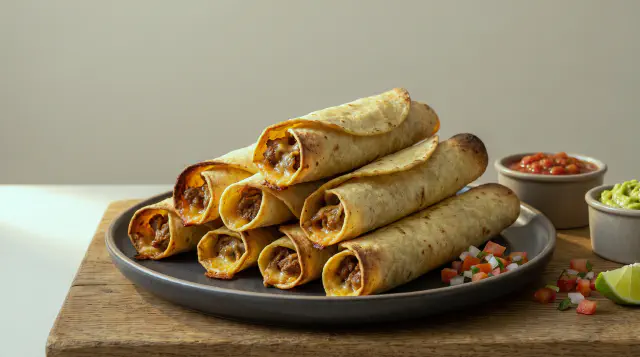 Oksekøds-taquitos i airfryer