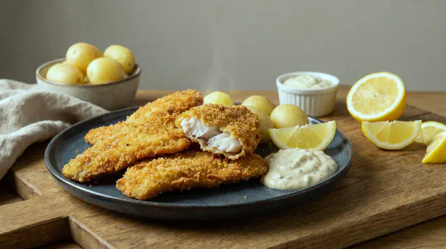 Paneret rødspætte i airfryer