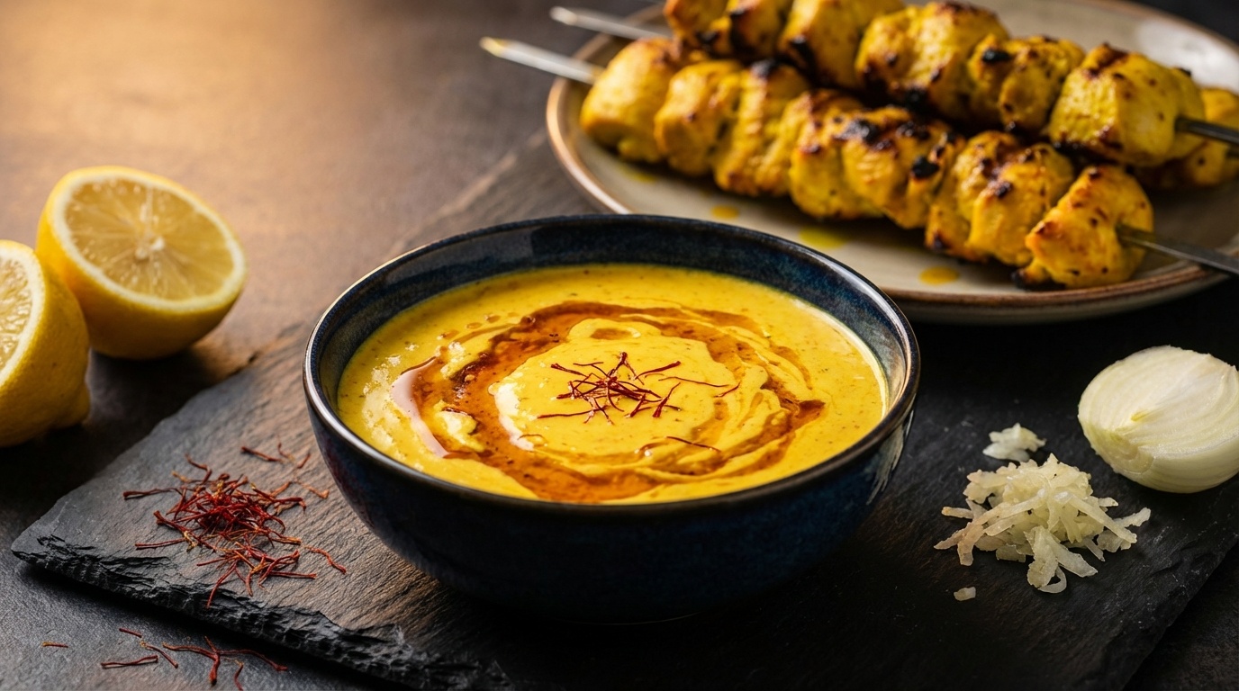 Safran-yoghurtmarinade (persisk joojeh kabab-marinade)