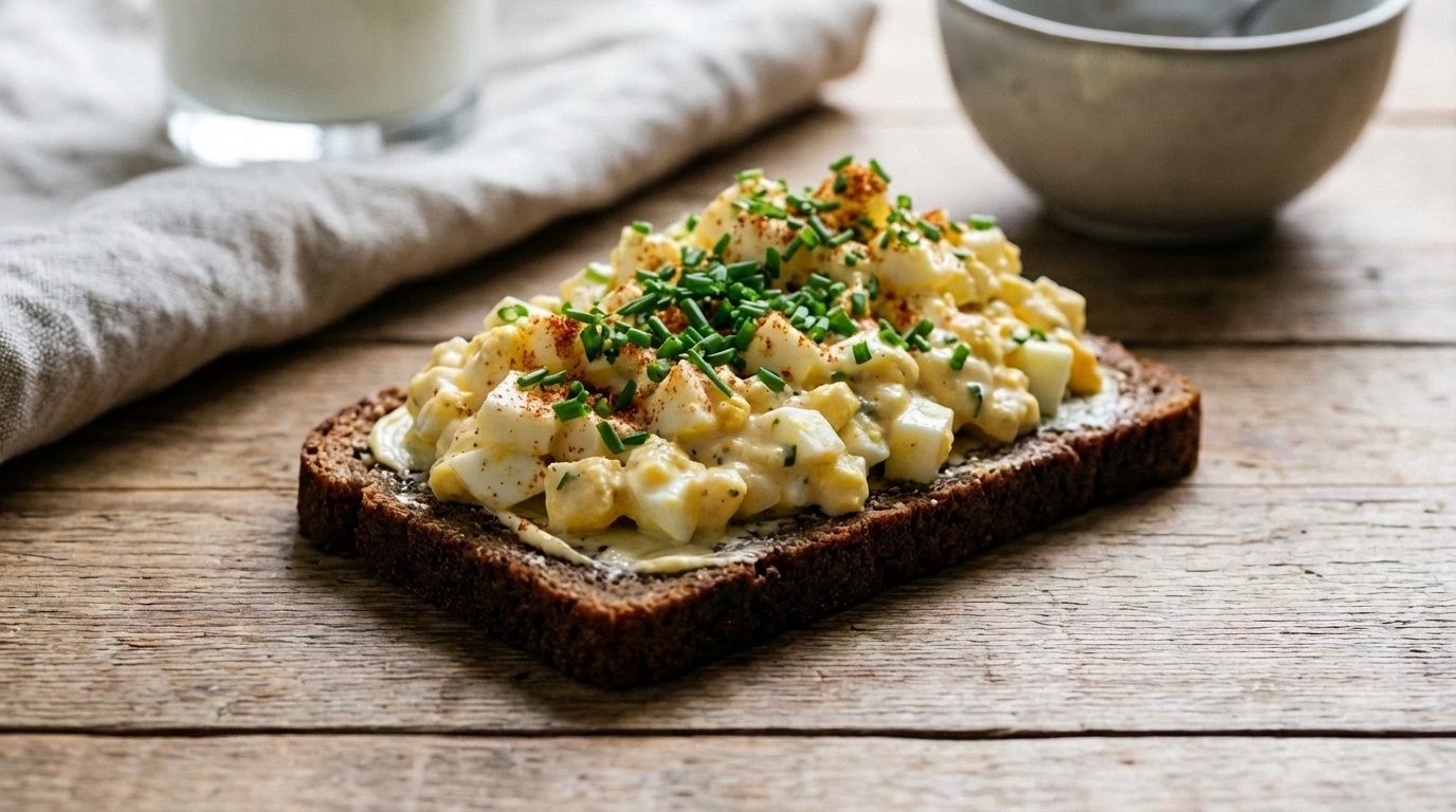 Æggesalat med dijonsennep og purløg