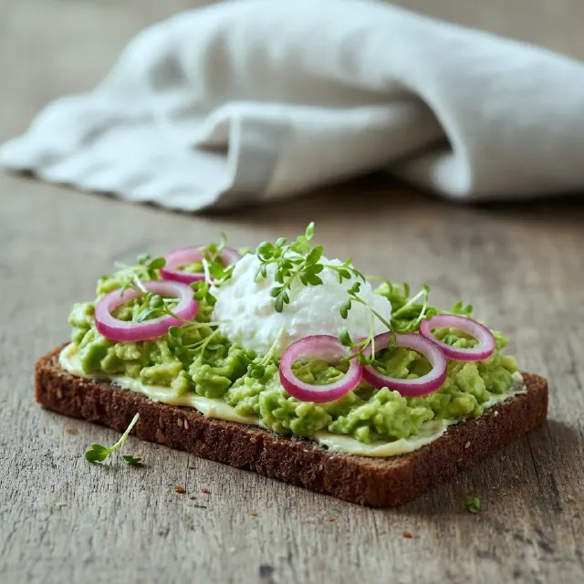 Avocado med hytteost og karse
