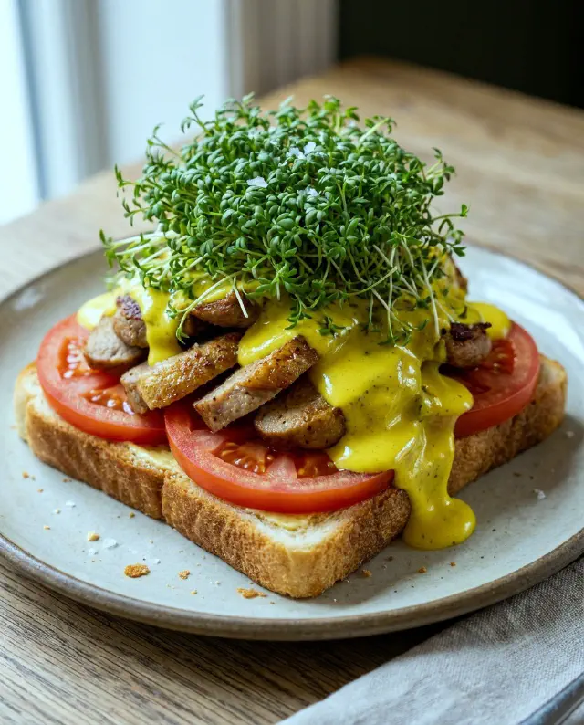 Stegt fasan med karrydressing og karse
