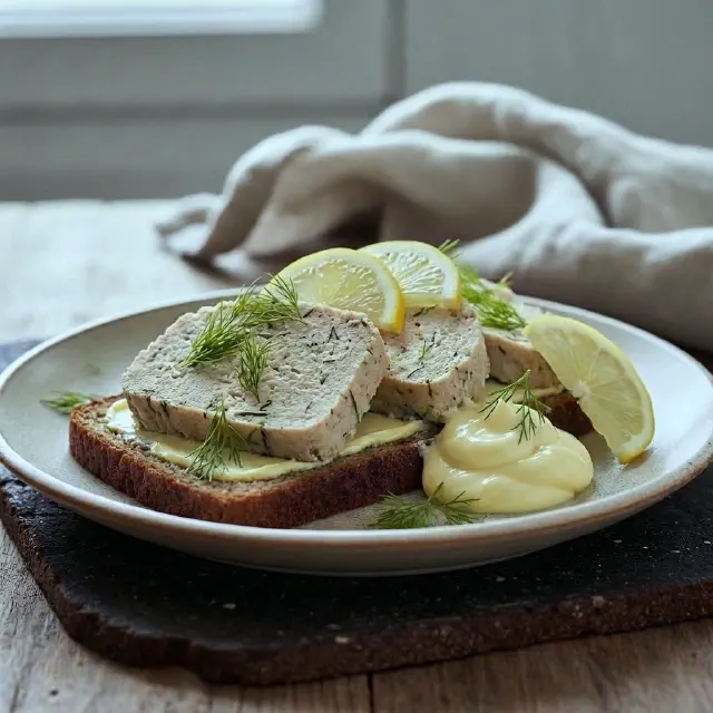Fiskepâté med dild og citronmayo