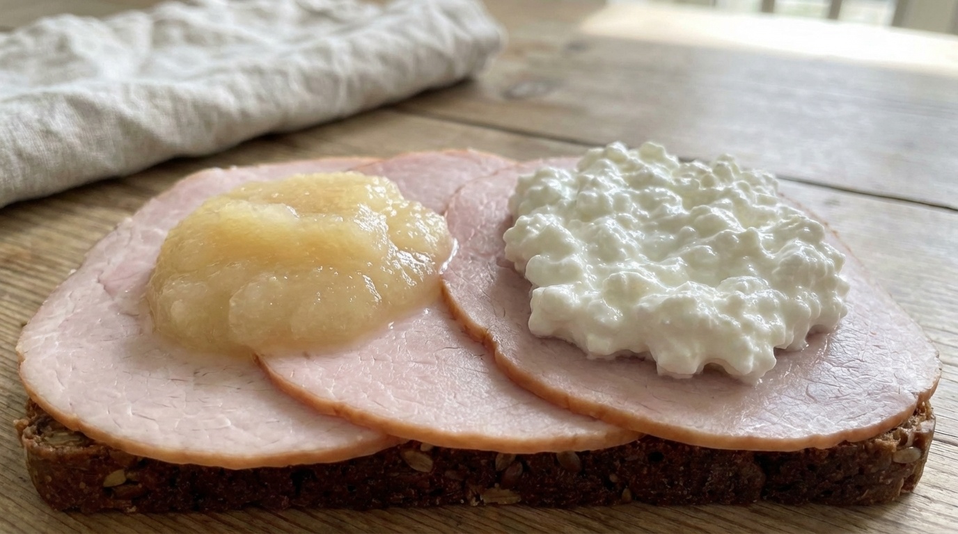 Hamburgerryg med hytteost og peberrod