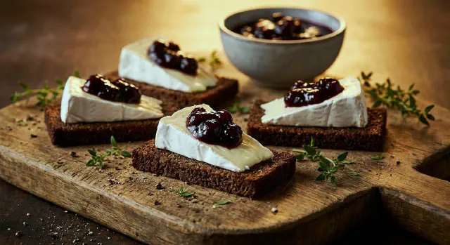 Hvidskimmelost med syltet frugt