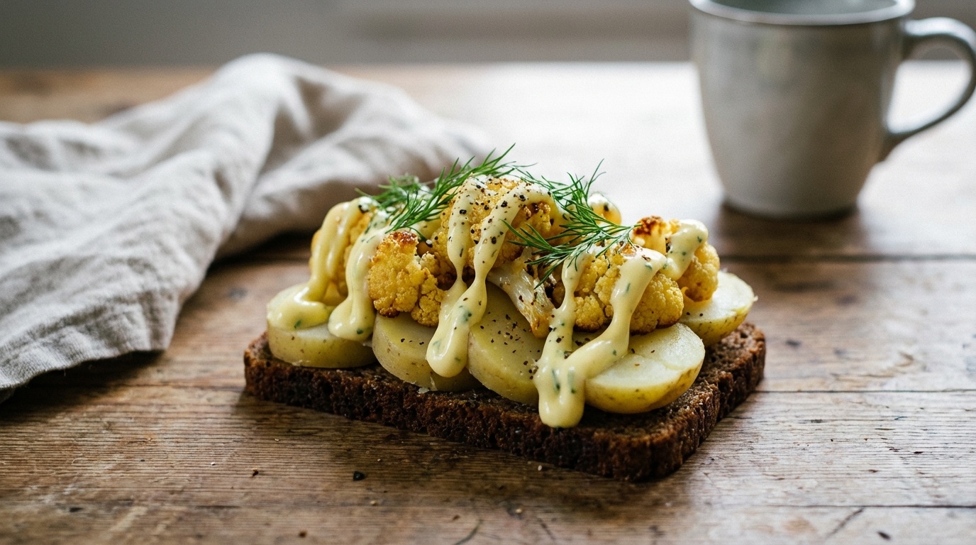Kartoffel med stegt blomkål og citronpersillemayo