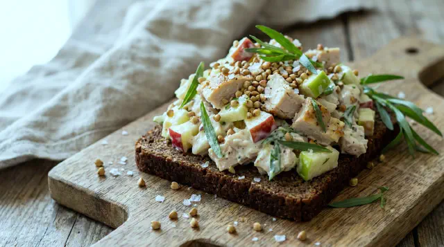 Kyllingesalat med estragon og æbler