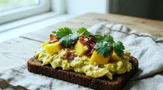 Kyllingesalat med karry og mango