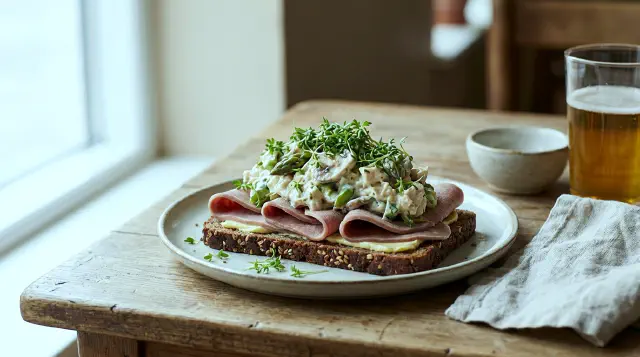 Madam Schønnemann med oksetunge og hønsesalat