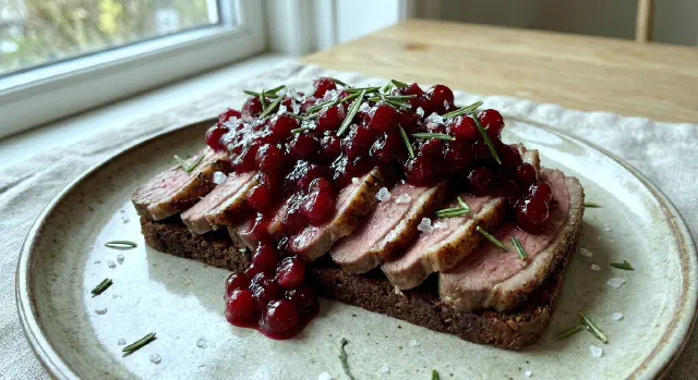 Rådyr med tyttebær og rosmarin