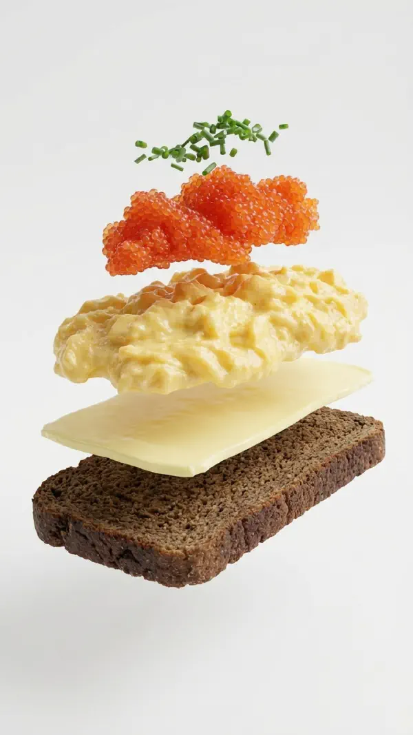 Opbygning af røræg med stenbiderrogn og purløg © kvalimad.dk