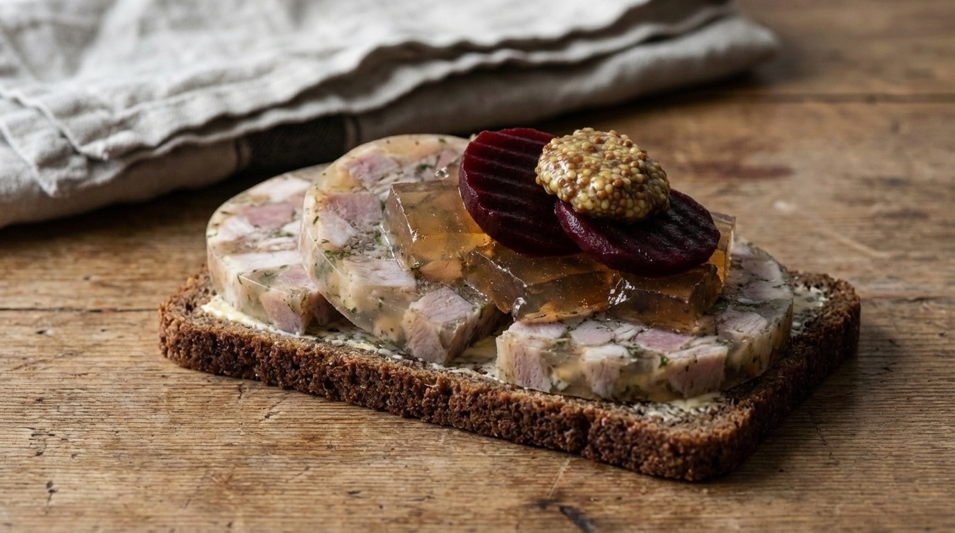 Sylte med sennep og sky