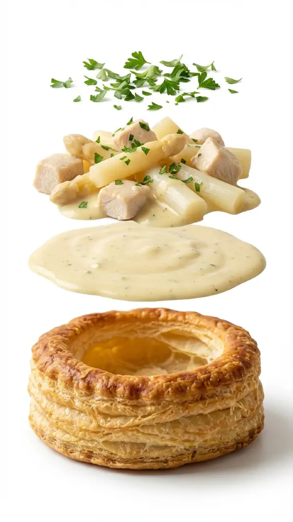 Opbygning af tarteletter med høns i asparges © kvalimad.dk