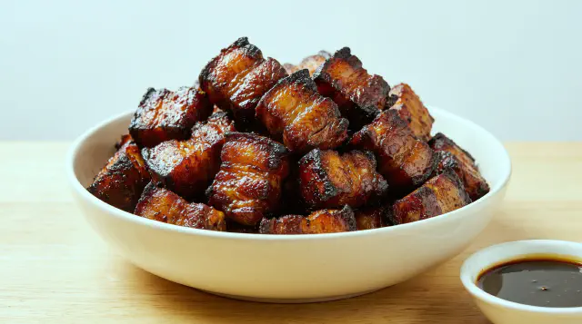 Sprøde svinebryststykker i airfryer