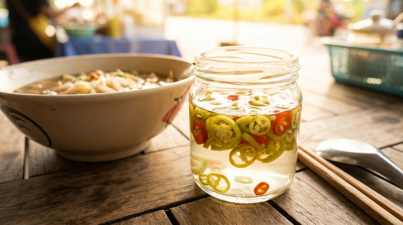 Syltede chilier (Prik Nam Som)