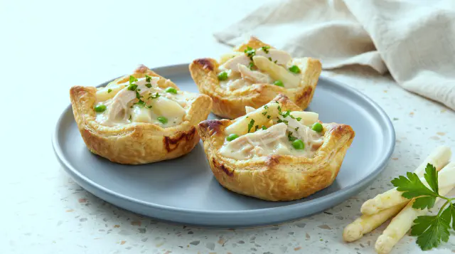 Tarteletter med høns i asparges (airfryer)
