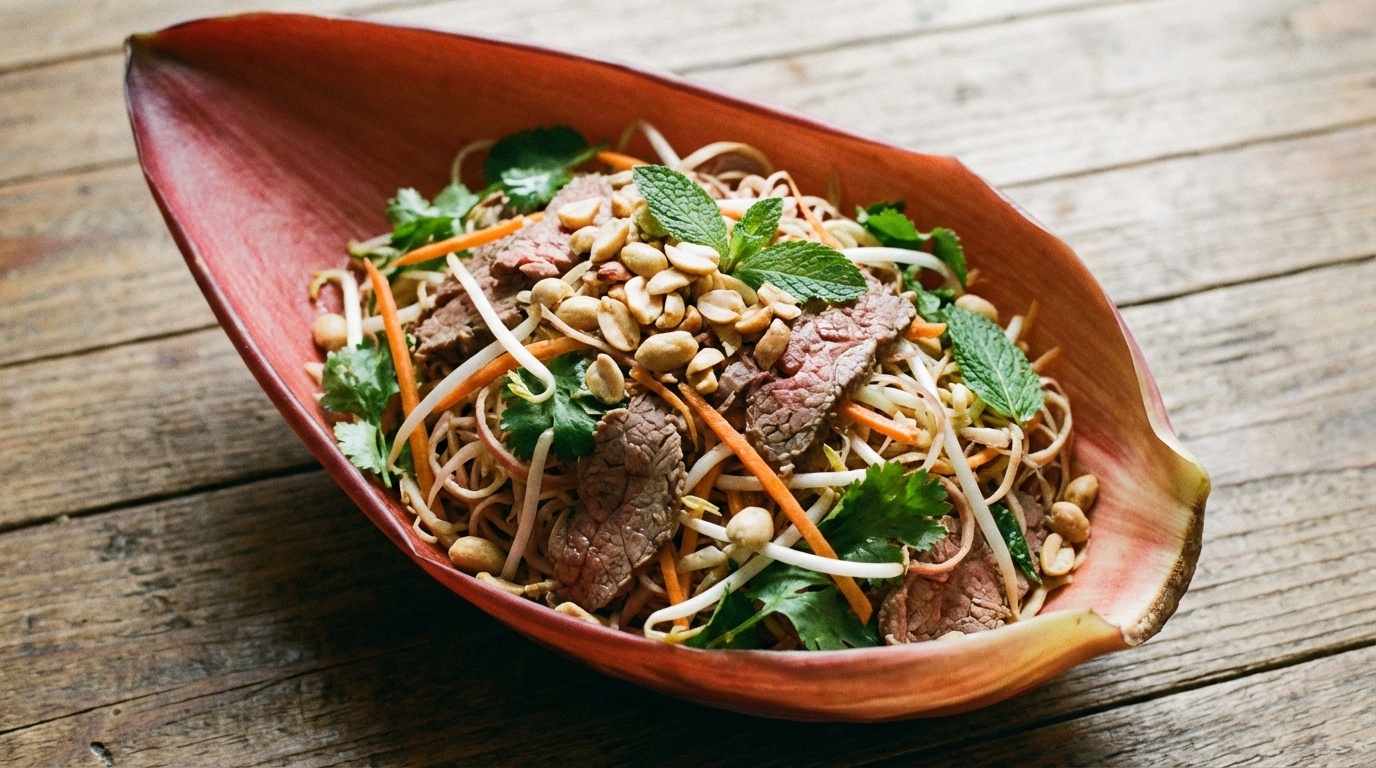 Vietnamesisk Bananblomst Salat