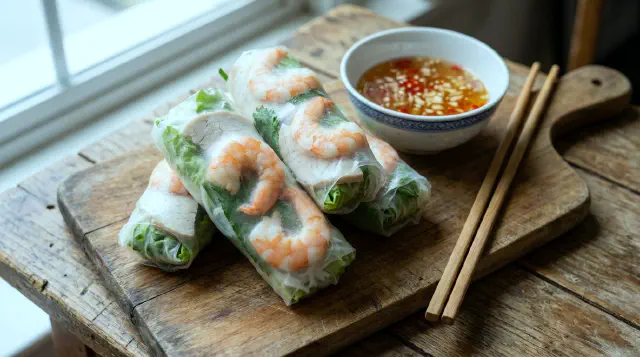 Vietnamesiske Friske Forårsruller (Nem Cuốn)